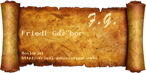 Friedl Gábor névjegykártya